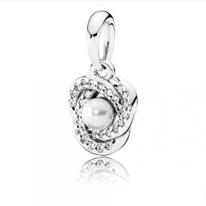 PANDORA love knot pearl pendant